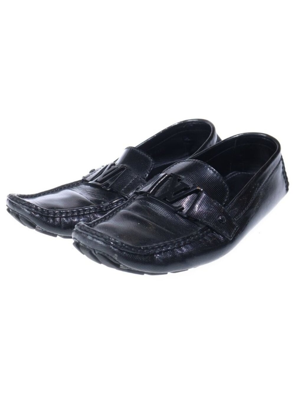 Louis Vuitton LV Logo Plate Perforated Leather Low Cut Driving Shoes Loafers - Picture 2 of 6